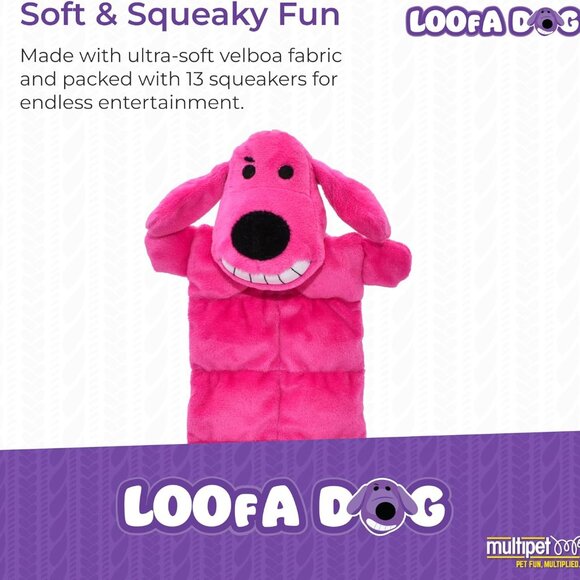 12-Inch Squeaker Mat Soft Plush Dog Toy with 13 Squeakers, Colors may vary - Picture 2 of 8